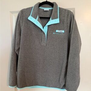 Columbia Gray Fleece with Blue Trim